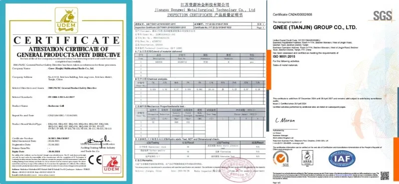 Gnee Steel GH3030 certificate Gnee Steel GH3030 certificate